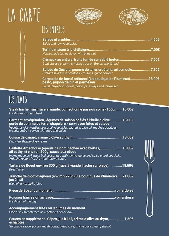 Bar Restaurant L'art des choix - Menu Image 1